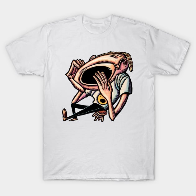 Yawning Bored Man T-Shirt by Lisa Haney